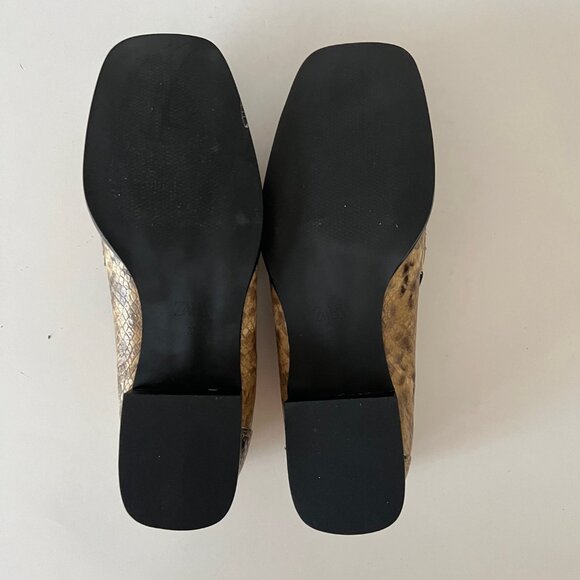 NEW Zara Animal Print 100% Leather Snakeskin Loafers, Size EU 37 - Picture 13 of 16
